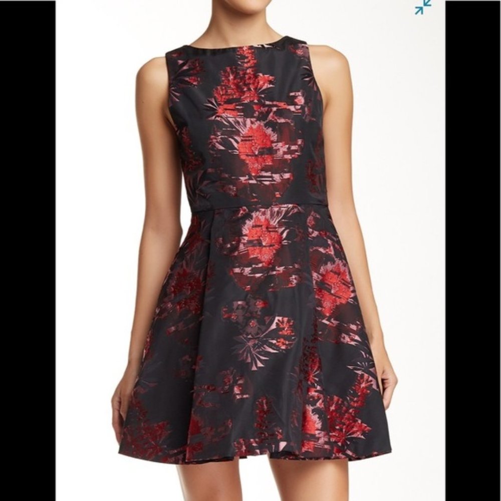 Alice +Olivia Red Black Firework Dress Size 0 NWOT